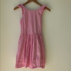 Polo by Ralph Lauren Pink Gingham Ruffle-Shoulder Sundress